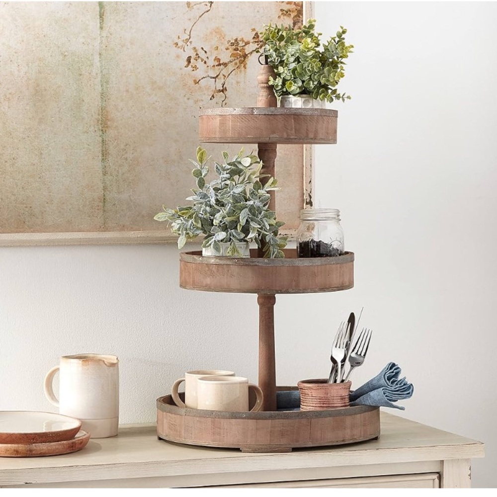 Rustic Wooden 3-Tier Stand